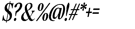 Sofian Monika Condensed Italic Font OTHER CHARS