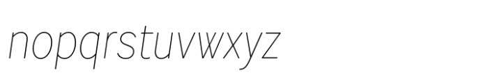 Sole Sans Condensed Thin Italic Font LOWERCASE