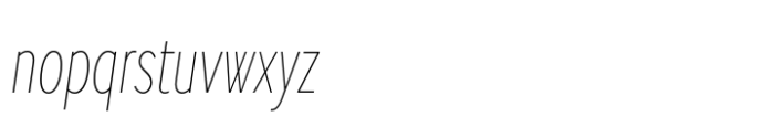 Sole Sans Extra Condensed Thin Italic Font LOWERCASE