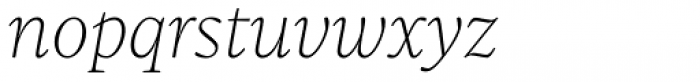 Sole Serif Hairline Italic Font LOWERCASE
