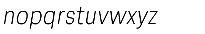 Soliden Light Condensed Oblique Font LOWERCASE