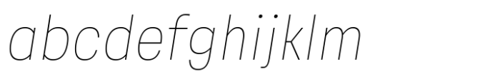 Soliden Thin Condensed Oblique Font LOWERCASE
