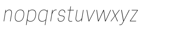 Soliden Thin Condensed Oblique Font LOWERCASE