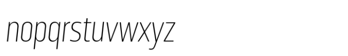 Solido Condensed Ultra Light Italic Font LOWERCASE