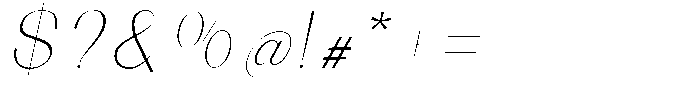 Sorell Thin Italic Font OTHER CHARS