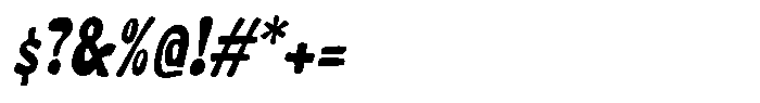 Sour Brunch Slant Regular Font OTHER CHARS