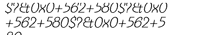 Sovba Light Oblique Font OTHER CHARS