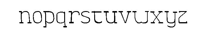 Somewhat Expanded Regular Font LOWERCASE