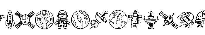 Space Doodle Cute Font UPPERCASE