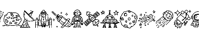 Space Doodle Cute Font UPPERCASE