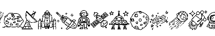 Space Doodle Cute Font LOWERCASE