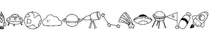 Space doodles Font UPPERCASE