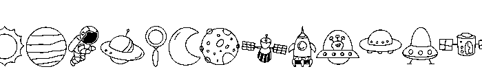 Space doodles Font UPPERCASE
