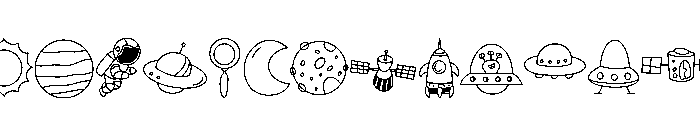 Space doodles Font LOWERCASE