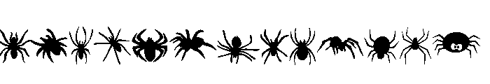Spider Silhouettes Font UPPERCASE