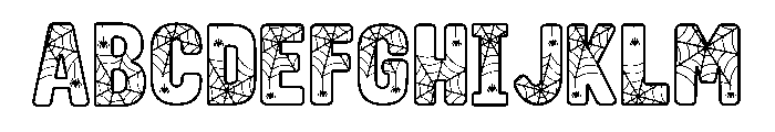 Spiderweb Army Line Font UPPERCASE