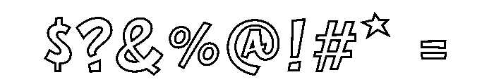 Sploosh Outline Font OTHER CHARS