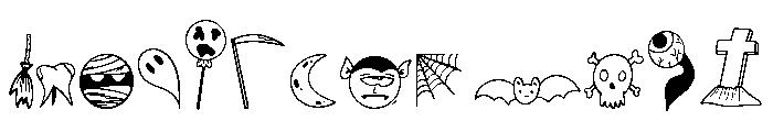 Spooky Dingbat Font UPPERCASE