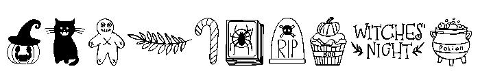 Spooky Doodle Set Font OTHER CHARS