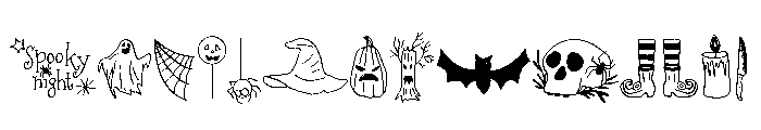 Spooky Doodle Set Font UPPERCASE