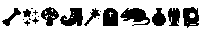 Spooky Halloween Silhouettes Font OTHER CHARS