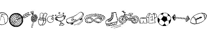 Sports Icon Set Font UPPERCASE