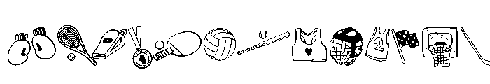 Sports Icon Set Font UPPERCASE