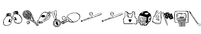 Sports Icon Set Font LOWERCASE