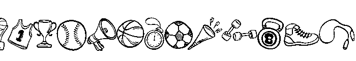 Sports equipment Font UPPERCASE