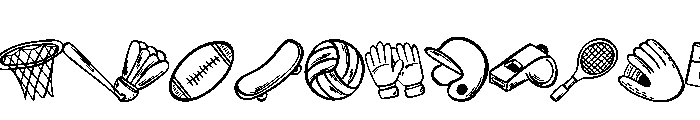 Sports equipment Font UPPERCASE
