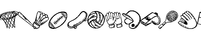 Sports equipment Font LOWERCASE