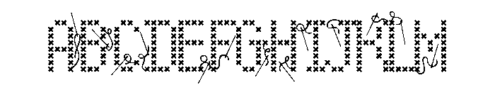Spring Cross Stitch Font UPPERCASE