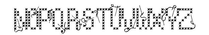 Spring Cross Stitch Font UPPERCASE