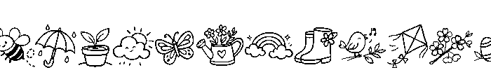 Spring Garden Doodle Font UPPERCASE