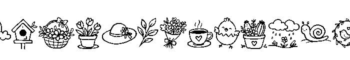 Spring Garden Doodle Font UPPERCASE