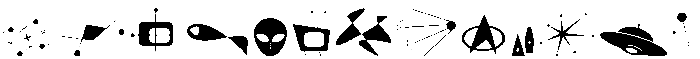 Space Age Dingbats Regular otf (400) Font UPPERCASE