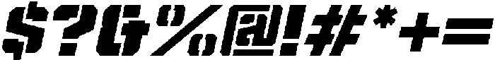 Spartan Stencil Bold Italic otf (700) Font OTHER CHARS