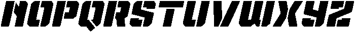 Spartan Stencil Bold Italic otf (700) Font UPPERCASE
