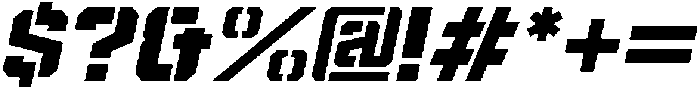 Spartan Stencil Regular Italic otf (400) Font OTHER CHARS