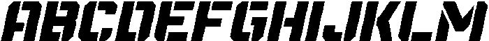 Spartan Stencil Regular Italic otf (400) Font UPPERCASE