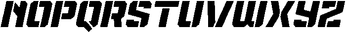Spartan Stencil Regular Italic otf (400) Font UPPERCASE