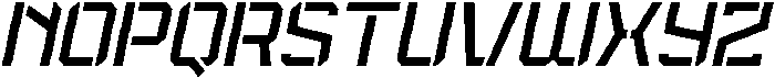 Spartan Stencil Thin Italic otf (100) Font LOWERCASE