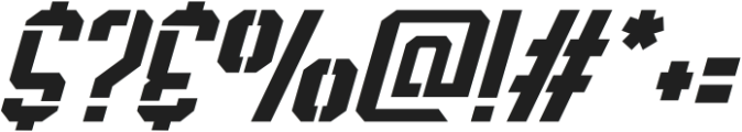 Sport Ish Stencil Italic otf (400) Font OTHER CHARS