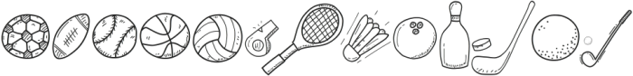 Sports doodle Regular ttf (400) Font UPPERCASE
