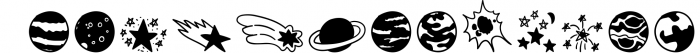 Space Doodles - Dingbats Font Font LOWERCASE