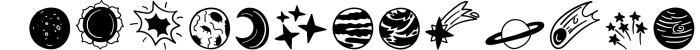 Space Doodles - Dingbats Font Font LOWERCASE