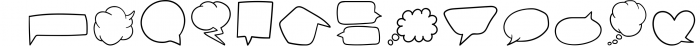 Speech Bubble Doodles - Dingbats Font Font UPPERCASE