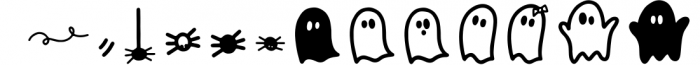 Spooky Season - Handwritten Font with Halloween Doodles Font UPPERCASE