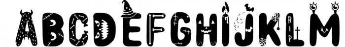 Spooky font with EXTRAS! Font UPPERCASE