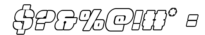 Space Cruiser Outline Italic Font OTHER CHARS